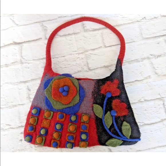 rising tide felted wool purses